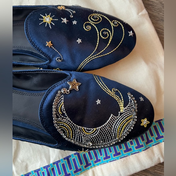 Tory Burch Blue Olympia Embroidered Loafer (perfect Navy) - Picture 5 of 5